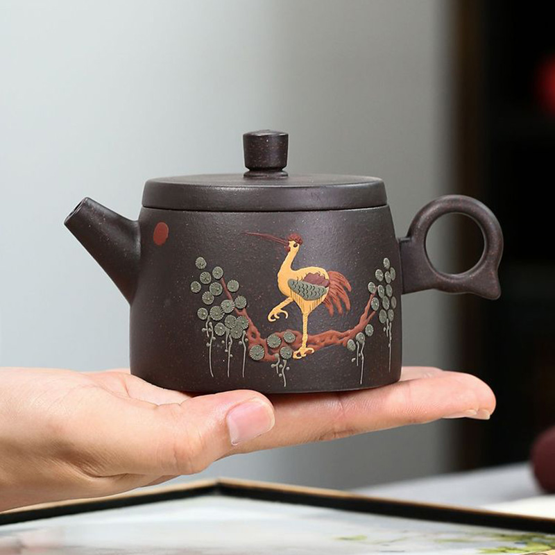 Tagine Clay Pot - 170ML gerçek el yapımı Yixing siyah